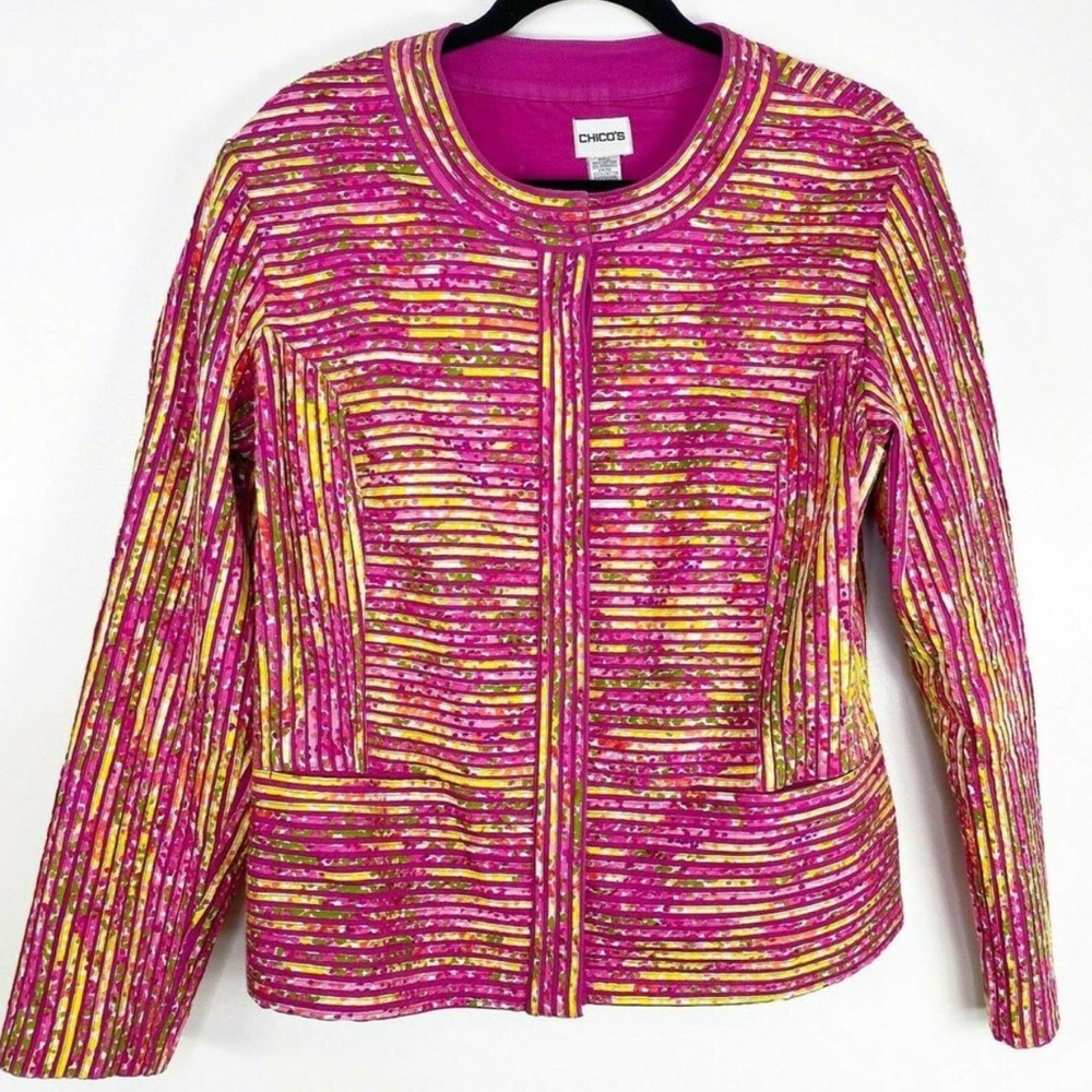 Chico’s Pink Floral Jacket
